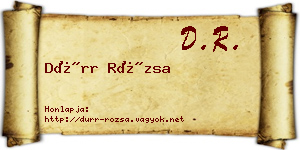 Dürr Rózsa névjegykártya