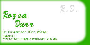 rozsa durr business card