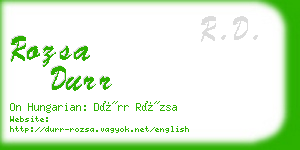 rozsa durr business card